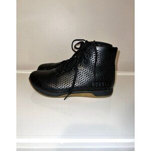 NOBULL Amnobull Black Leather High Top Shoes Trainers Sz Womens 8.5 Mens 7